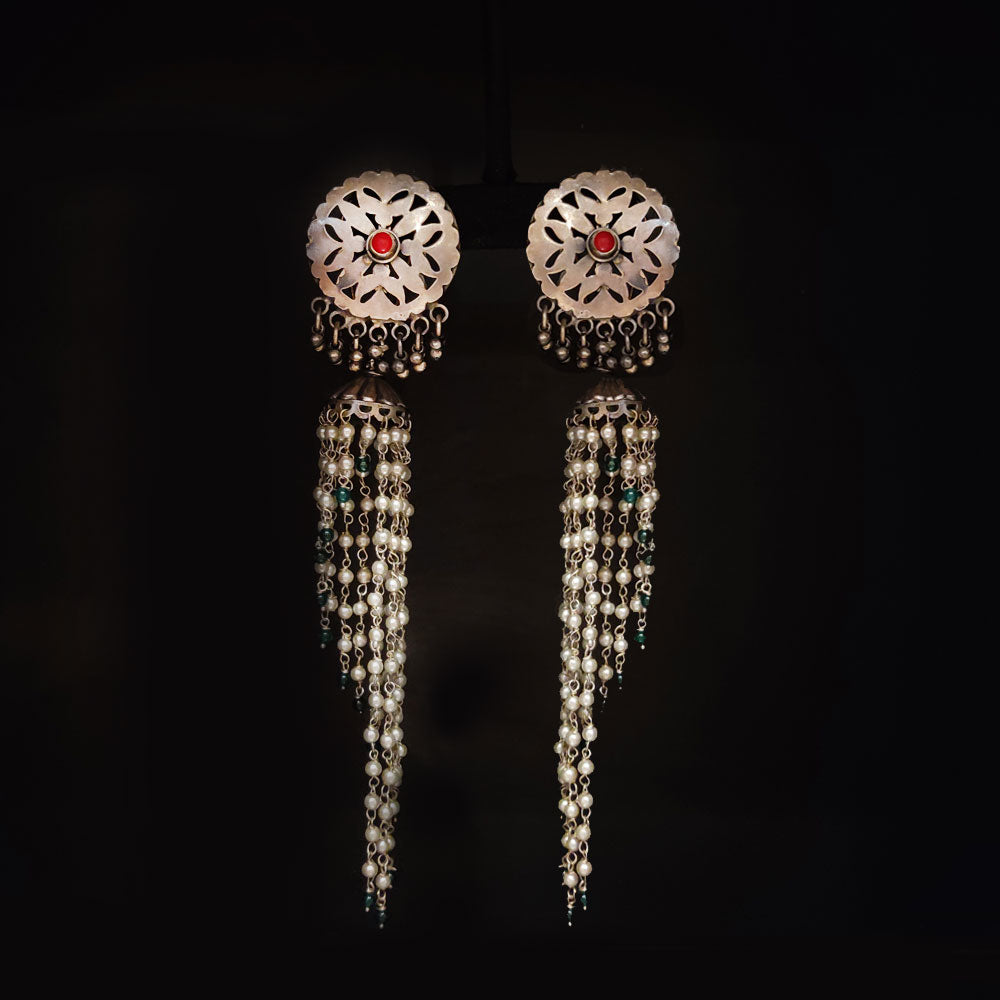 Asymmetrical Tassel Earrings – handcrafted 92.5 sterling silver earrings by My Motifs