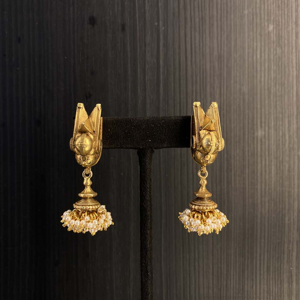 Amoda – handcrafted dual-tone 92.5 sterling silver earrings by My Motifs