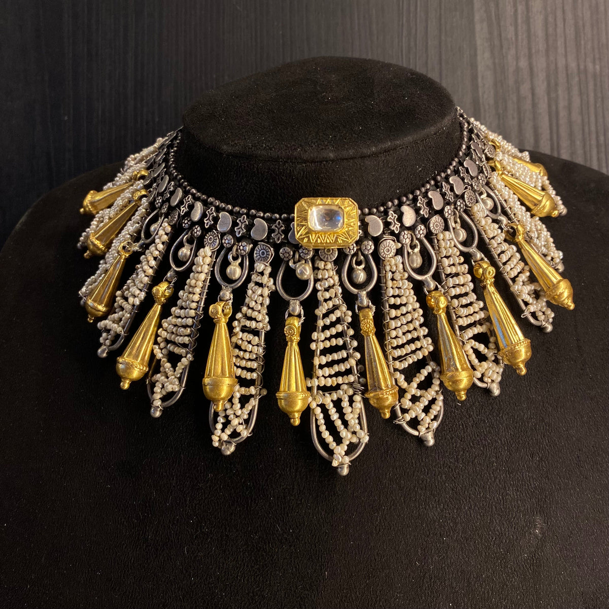 Akovi – handcrafted dual-tone 92.5 sterling silver necklace by My Motifs