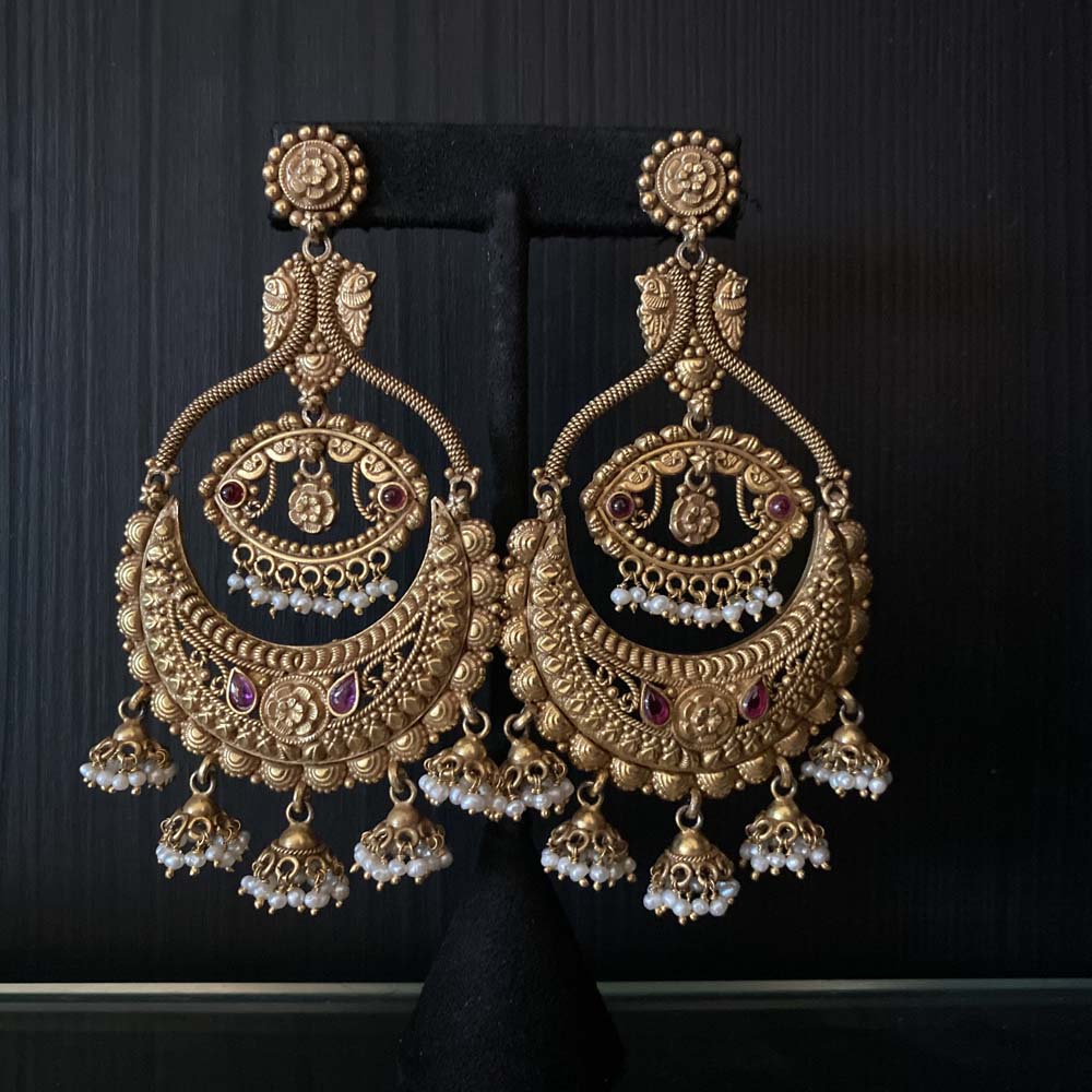 Kaarpani – handcrafted gold-tone 92.5 sterling silver earrings by My Motifs