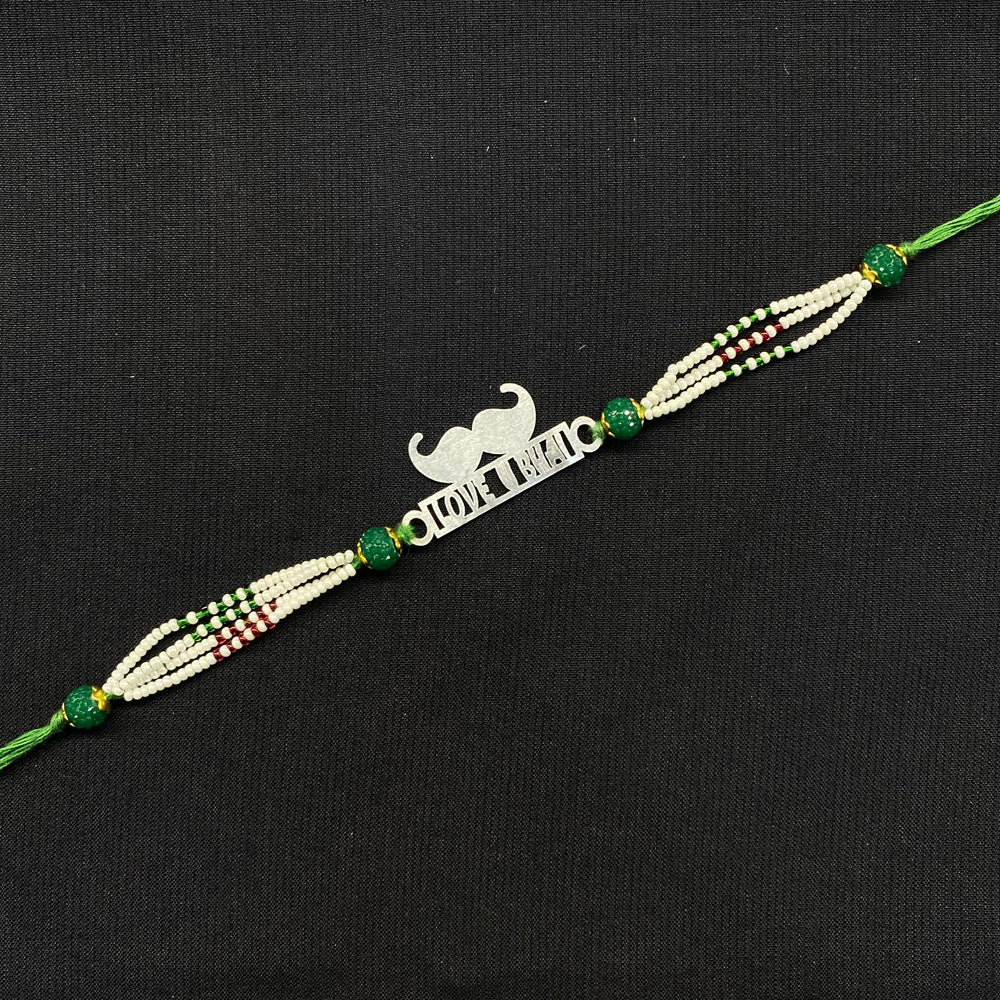 Love U Bhai Charm Rakhi – handcrafted 92.5 sterling silver rakhi by My Motifs