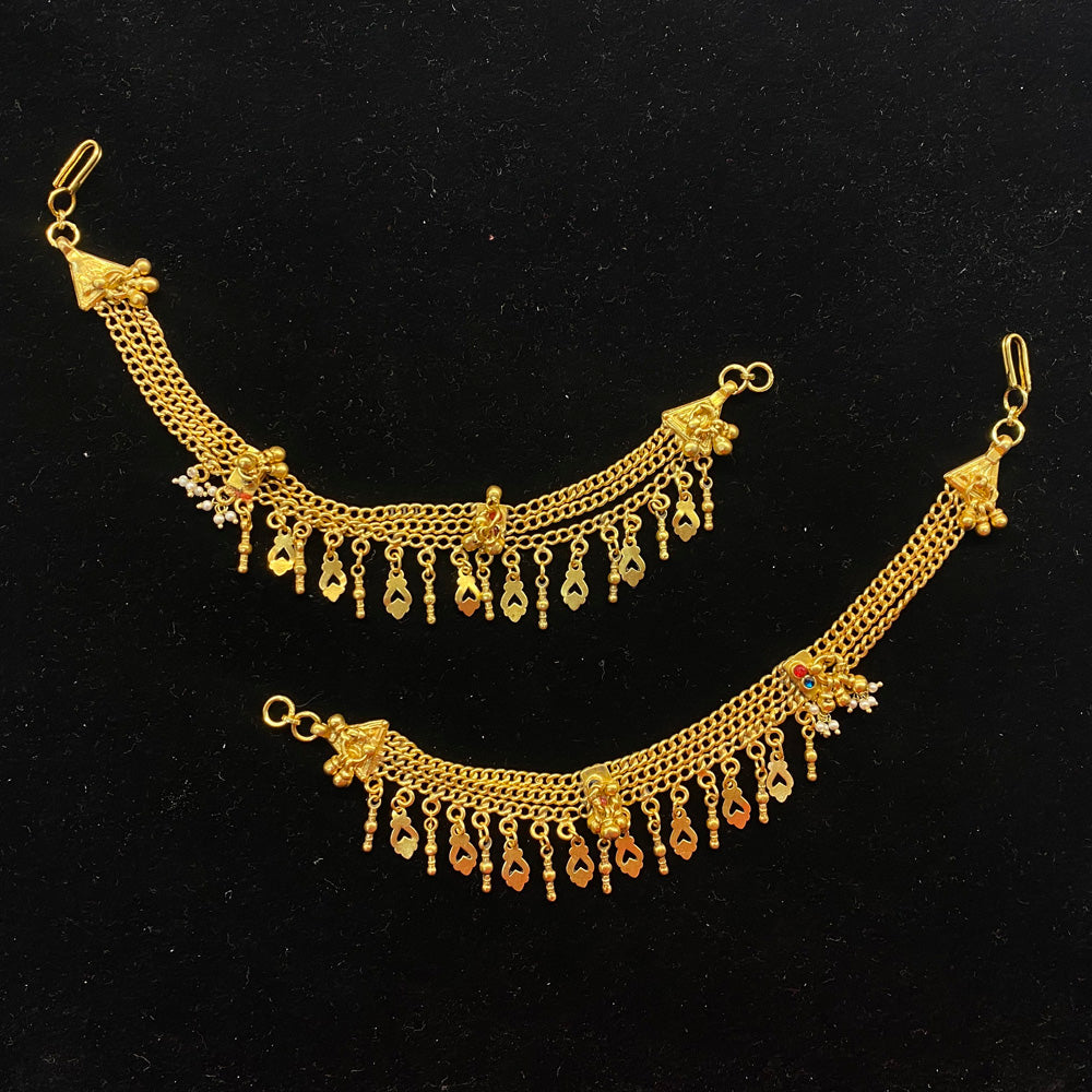 Puyam – handcrafted dual-tone 92.5 sterling silver ear chain by My Motifs