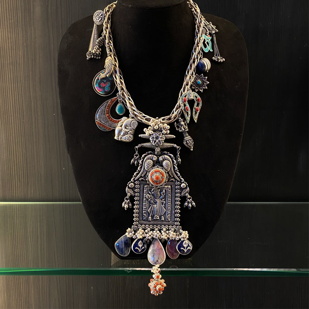 Goverdhan – handcrafted 92.5 sterling silver necklace by My Motifs