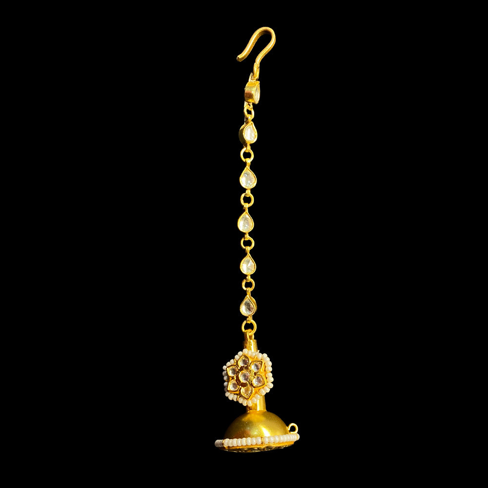 Rambha – handcrafted gold-tone 92.5 sterling silver mang tikka by My Motifs