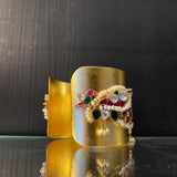 Devyar – handcrafted gold-tone 92.5 sterling silver kada by My Motifs, view 3