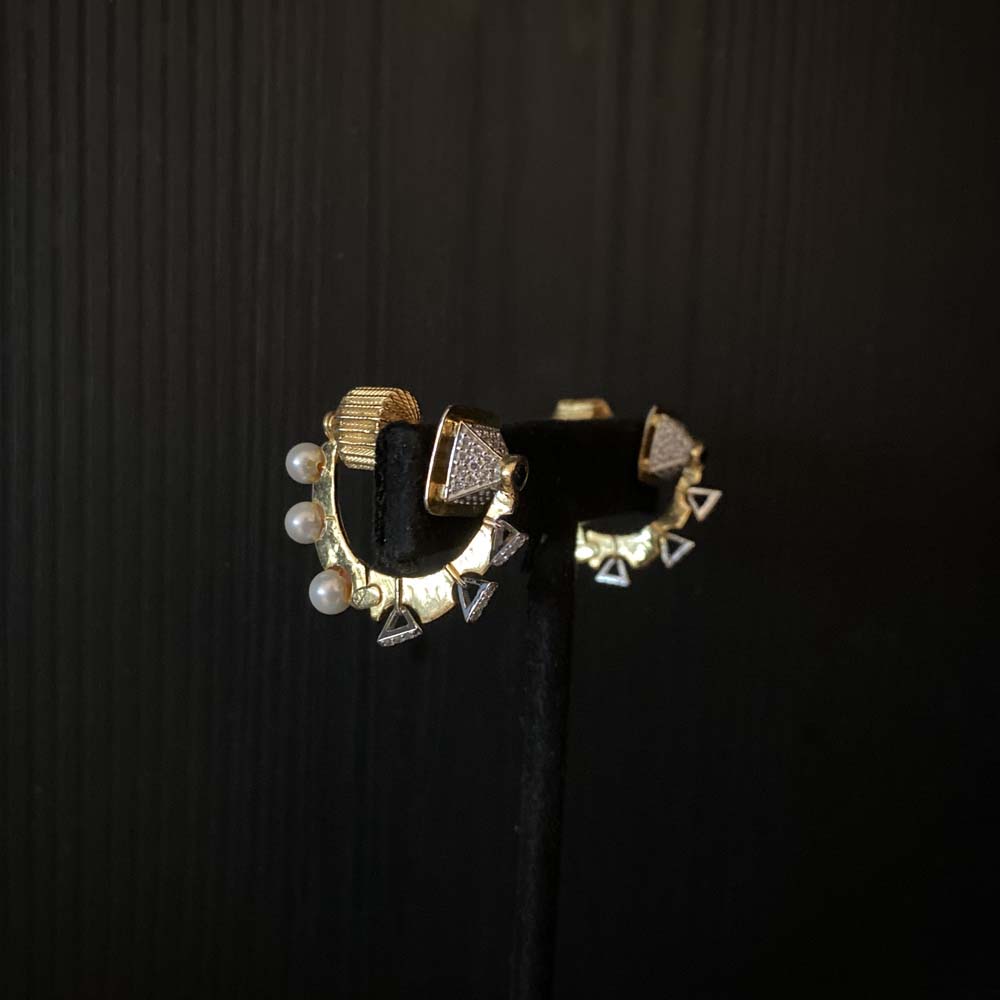 Soli – handcrafted gold-tone 92.5 sterling silver earrings by My Motifs
