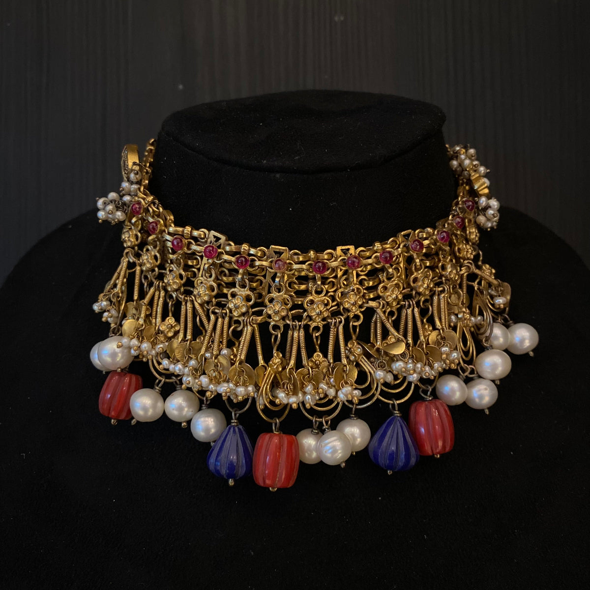 Ritha – handcrafted gold-tone 92.5 sterling silver necklace by My Motifs