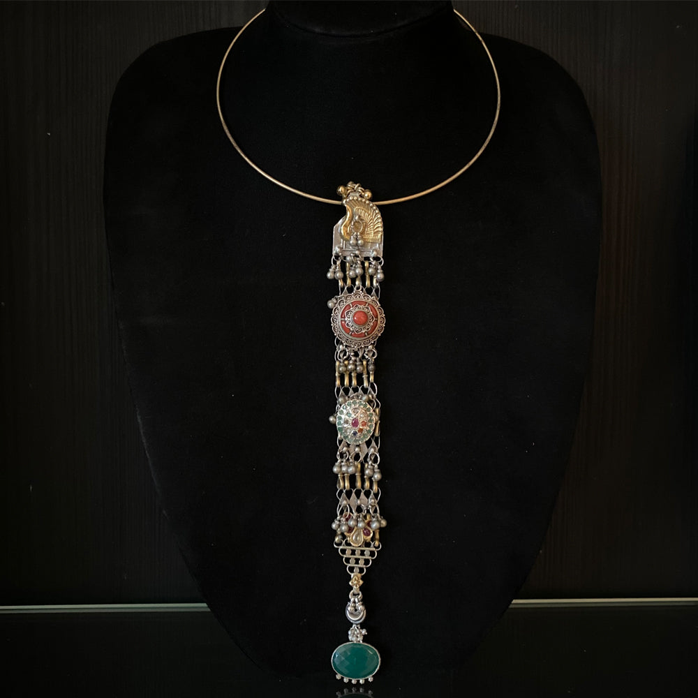 Smrtya – handcrafted dual-tone 92.5 sterling silver necklace by My Motifs