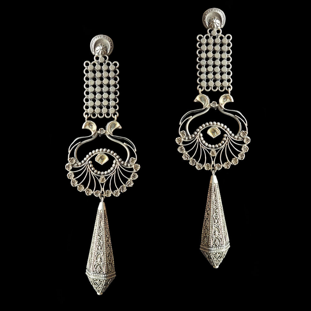 Three Tiered Fusion Earrings – handcrafted 92.5 sterling silver earrings by My Motifs