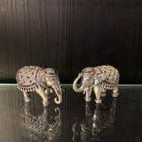 Silver miniature elephant – handcrafted 92.5 sterling silver figurine by My Motifs, view 2