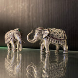 Silver miniature elephant – handcrafted 92.5 sterling silver figurine by My Motifs, view 5