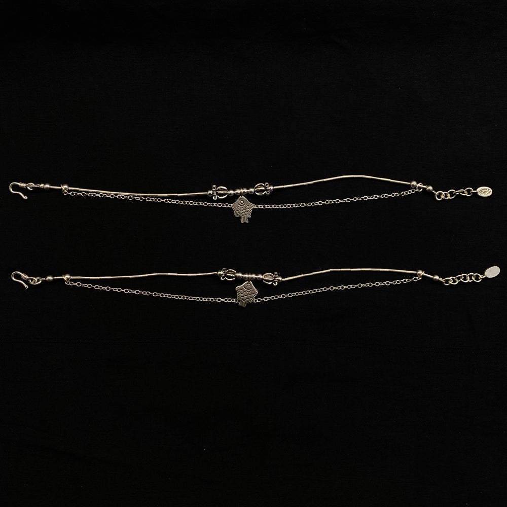 Prash – handcrafted 92.5 sterling silver anklet by My Motifs