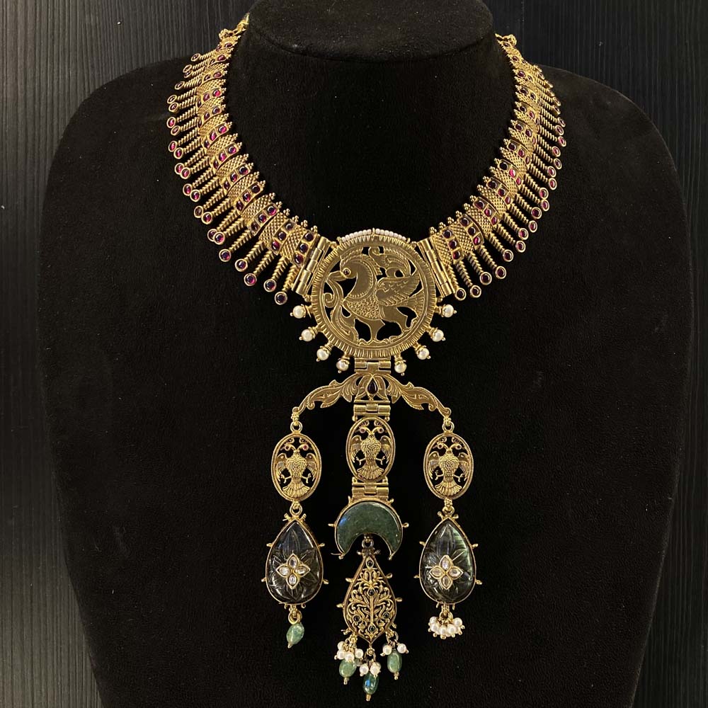 Anasi – handcrafted gold-tone 92.5 sterling silver necklace by My Motifs