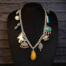 Multi Charm Short Necklace – handcrafted dual-tone 92.5 sterling silver necklace by My Motifs