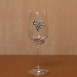Silver Grape Motif Glass – wine glass with handcrafted silver grape motif by My Motifs