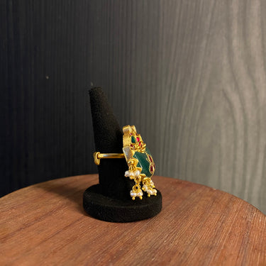 vedit – handcrafted gold-tone 92.5 sterling silver ring by My Motifs, view 2