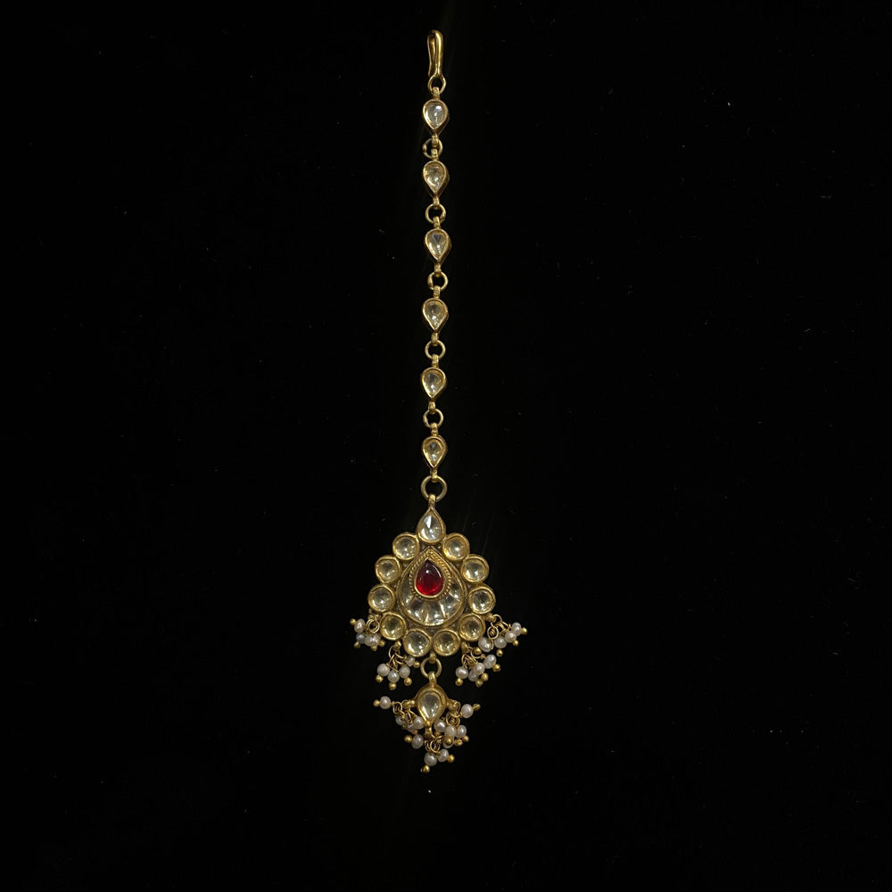Andti – handcrafted gold-tone 92.5 sterling silver mang tikka by My Motifs