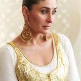 Misba – handcrafted gold-tone 92.5 sterling silver earrings by My Motifs, view 2