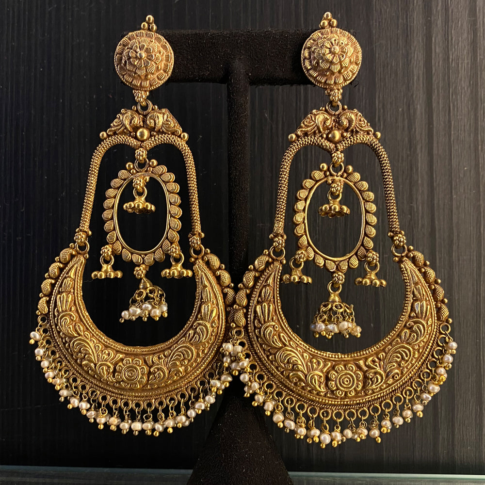 Misba – handcrafted gold-tone 92.5 sterling silver earrings by My Motifs