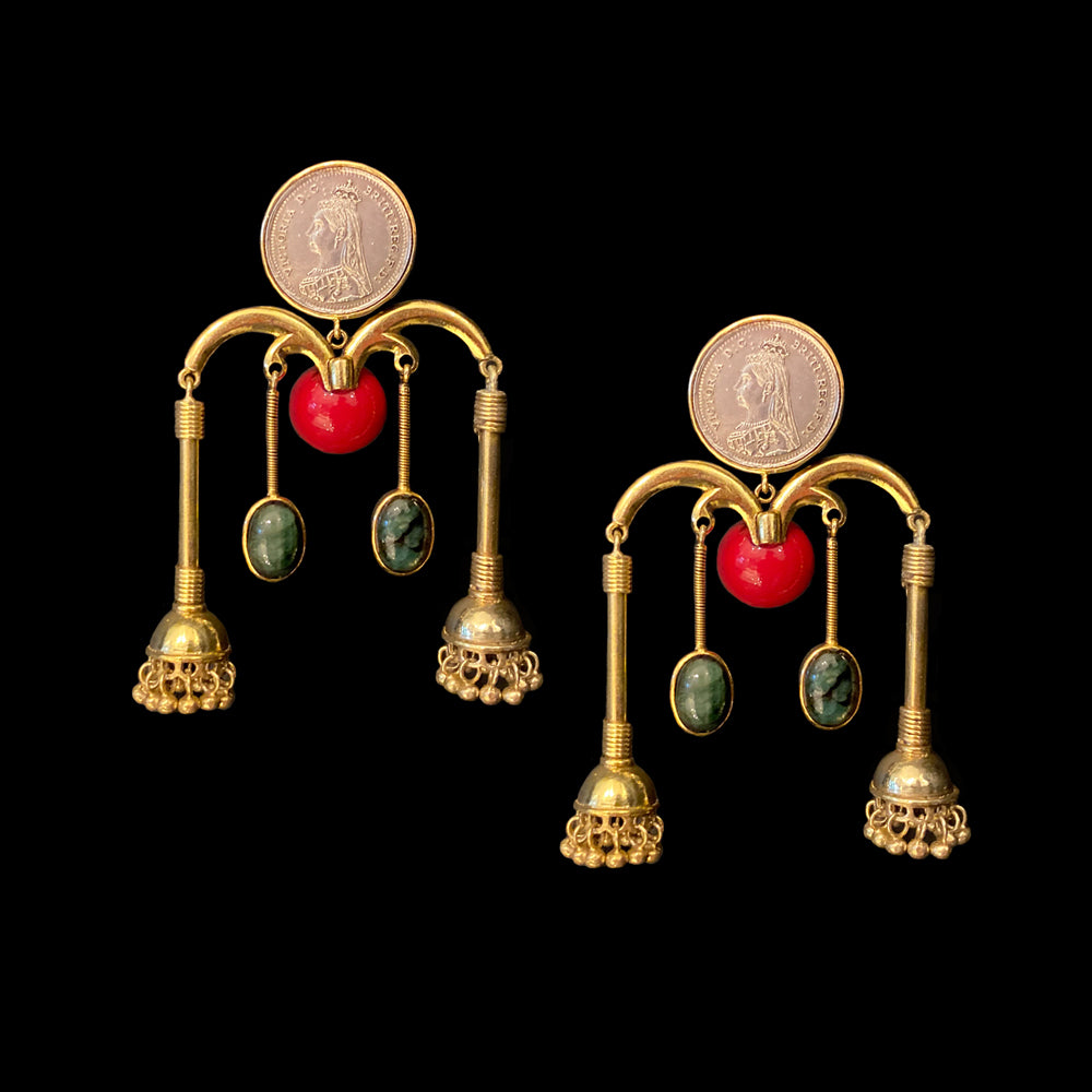 Kathi – handcrafted gold-tone 92.5 sterling silver earrings by My Motifs
