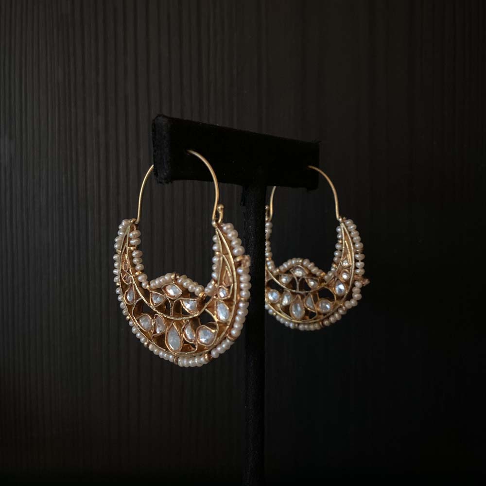 Pluti – handcrafted gold-tone 92.5 sterling silver earrings by My Motifs