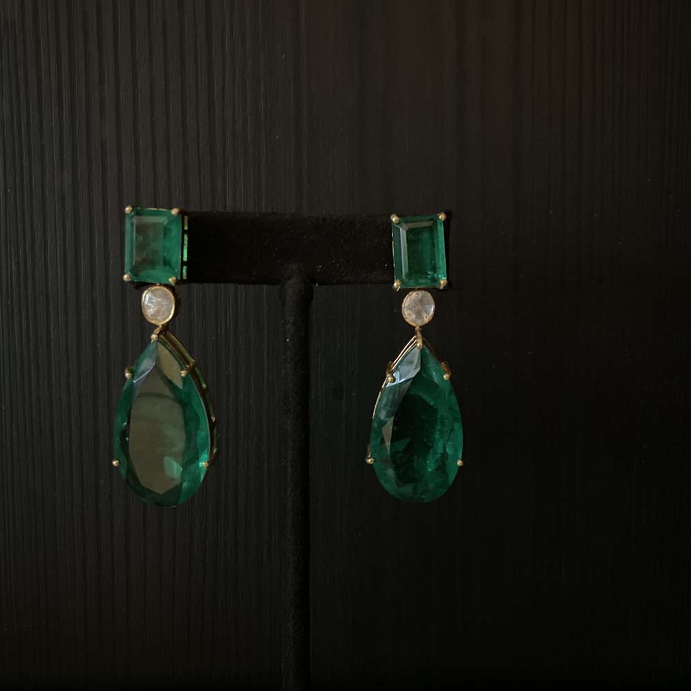 Vajja – handcrafted gold-tone 92.5 sterling silver earrings by My Motifs