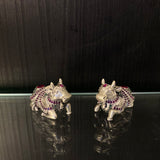 Silver miniature cow – handcrafted 92.5 sterling silver figurine by My Motifs, view 2