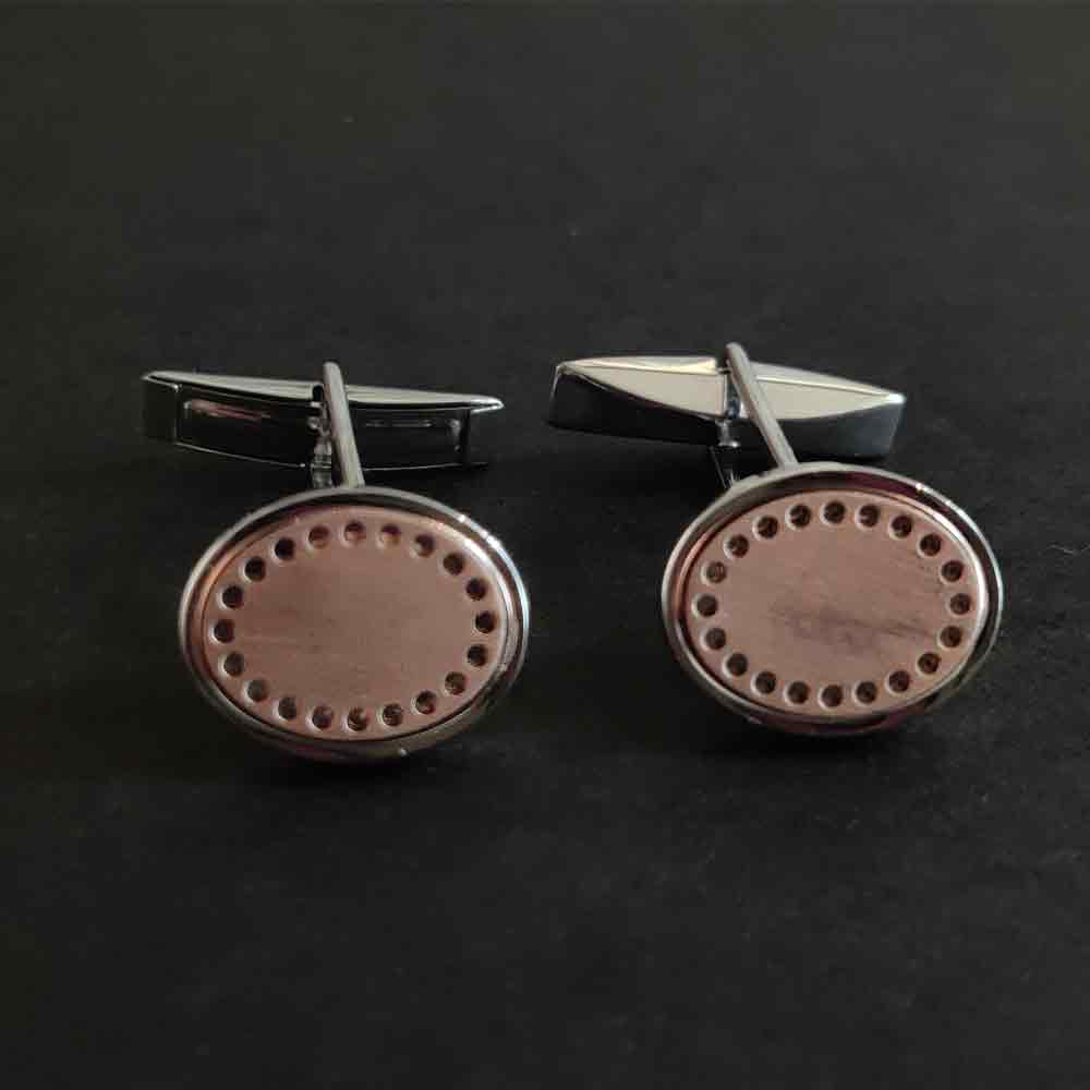 Earthy Tone Cuff Links Button – handcrafted 92.5 sterling silver cufflinks by My Motifs