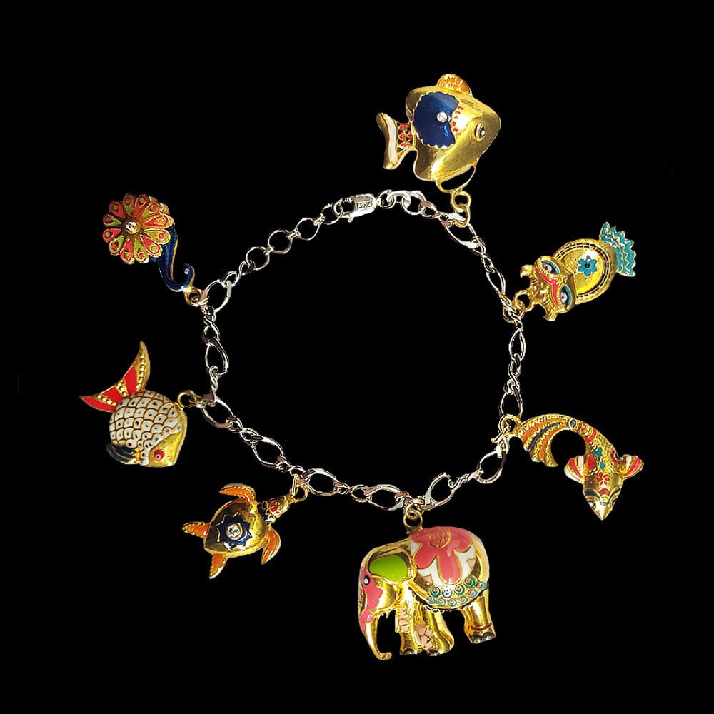 Royal Charms Bracelet – silver bracelet with peacock motifs – My Motifs