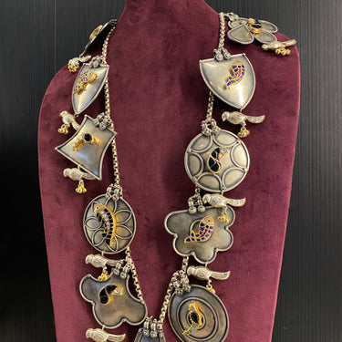 Nirg – handcrafted dual-tone 92.5 sterling silver necklace by My Motifs, view 6