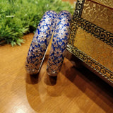 Indigo Meenakari Ethnic Bangles – handcrafted 92.5 sterling silver bangles by My Motifs, view 2