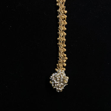 Akuta – handcrafted gold-tone 92.5 sterling silver mang tikka by My Motifs, view 2