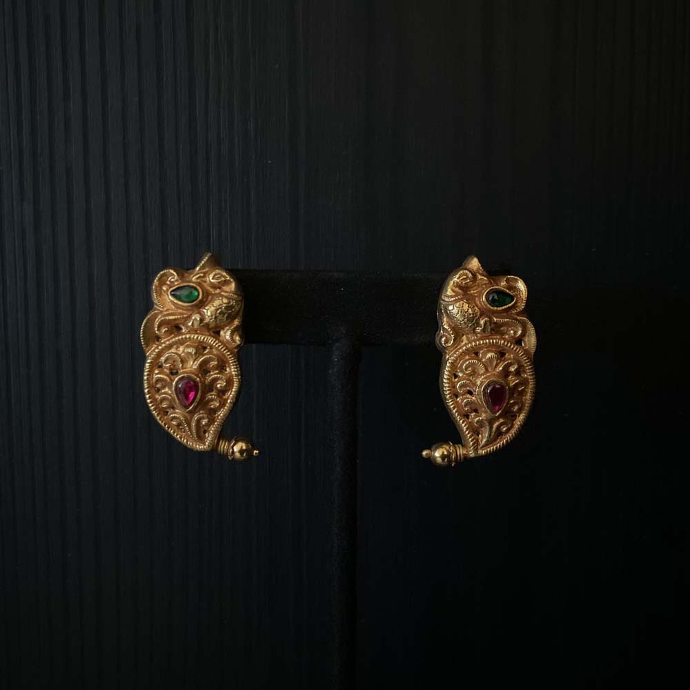 Unmani – handcrafted gold-plated 92.5 sterling silver earrings by My Motifs