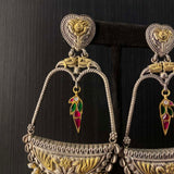 Arsh – handcrafted dual-tone 92.5 sterling silver earrings by My Motifs, view 3