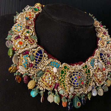 Kamya – handcrafted dual-tone 92.5 sterling silver necklace by My Motifs, view 2
