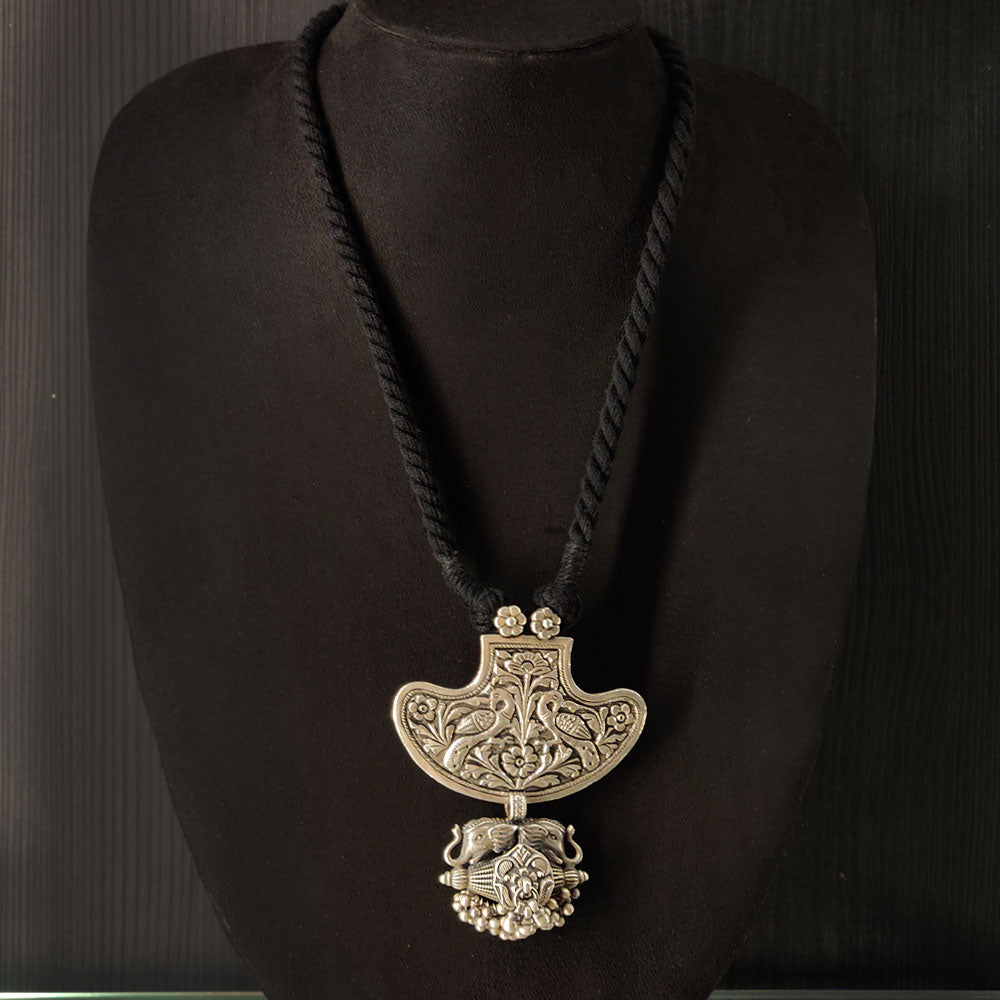 Tribal Silver Pendant Necklace – handcrafted 92.5 sterling silver necklace by My Motifs