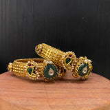 Rena – handcrafted gold-tone 92.5 sterling silver kada by My Motifs, view 2