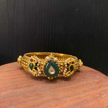 Rena – handcrafted gold-tone 92.5 sterling silver kada by My Motifs, view 3