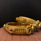 Rena – handcrafted gold-tone 92.5 sterling silver kada by My Motifs, view 4