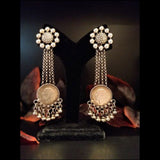 Multi Strand Chain Drop Victorian Coin Earrings – handcrafted 92.5 sterling silver earrings by My Motifs