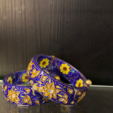Vihita – handcrafted gold-tone 92.5 sterling silver bangle by My Motifs, view 2