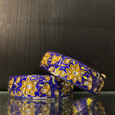 Vihita – handcrafted gold-tone 92.5 sterling silver bangle by My Motifs, view 3