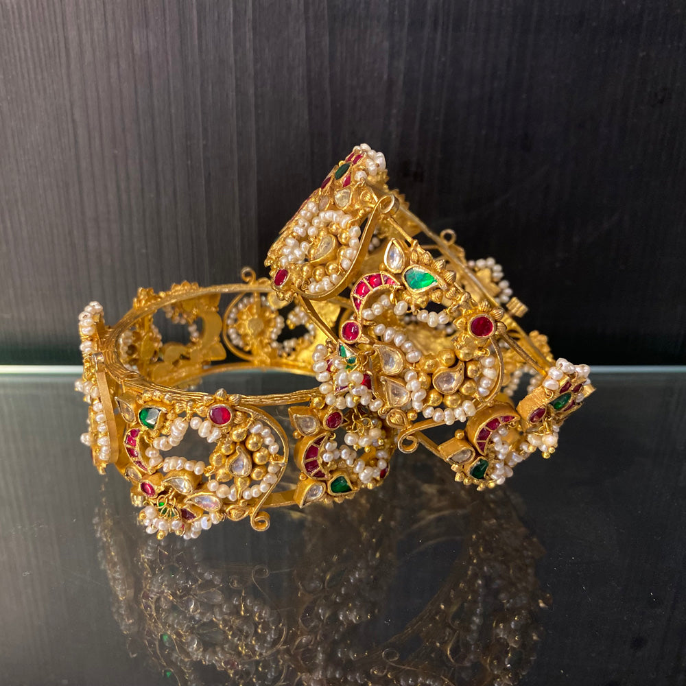 Araya – handcrafted gold-tone 92.5 sterling silver bangle by My Motifs
