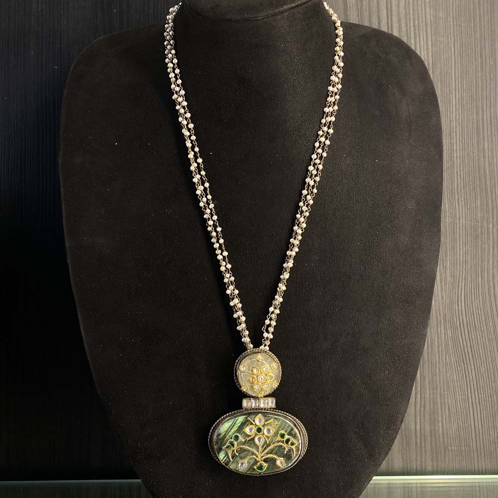 Ravya – handcrafted dual-tone 92.5 sterling silver necklace by My Motifs
