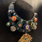 Tirika – handcrafted dual-tone 92.5 sterling silver necklace by My Motifs, view 3