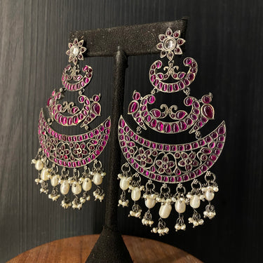 Likhar – handcrafted 92.5 sterling silver earrings by My Motifs, view 2
