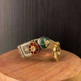 Unska – handcrafted dual-tone 92.5 sterling silver bracelet by My Motifs, view 2