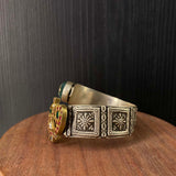 Unska – handcrafted dual-tone 92.5 sterling silver bracelet by My Motifs, view 3