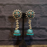 Blue And Pearl Jhumka Earrings – handcrafted 92.5 sterling silver earrings by My Motifs