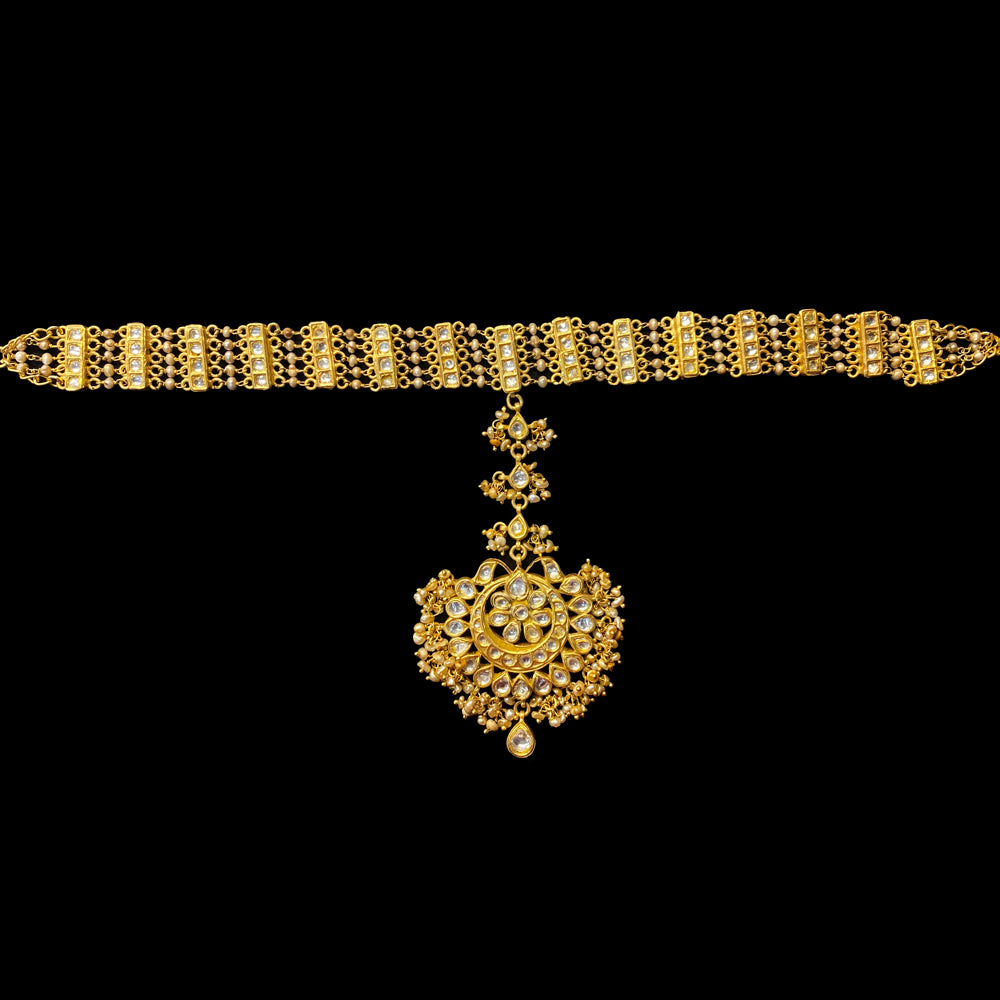 Kshitij – handcrafted gold-tone 92.5 sterling silver mang tikka by My Motifs
